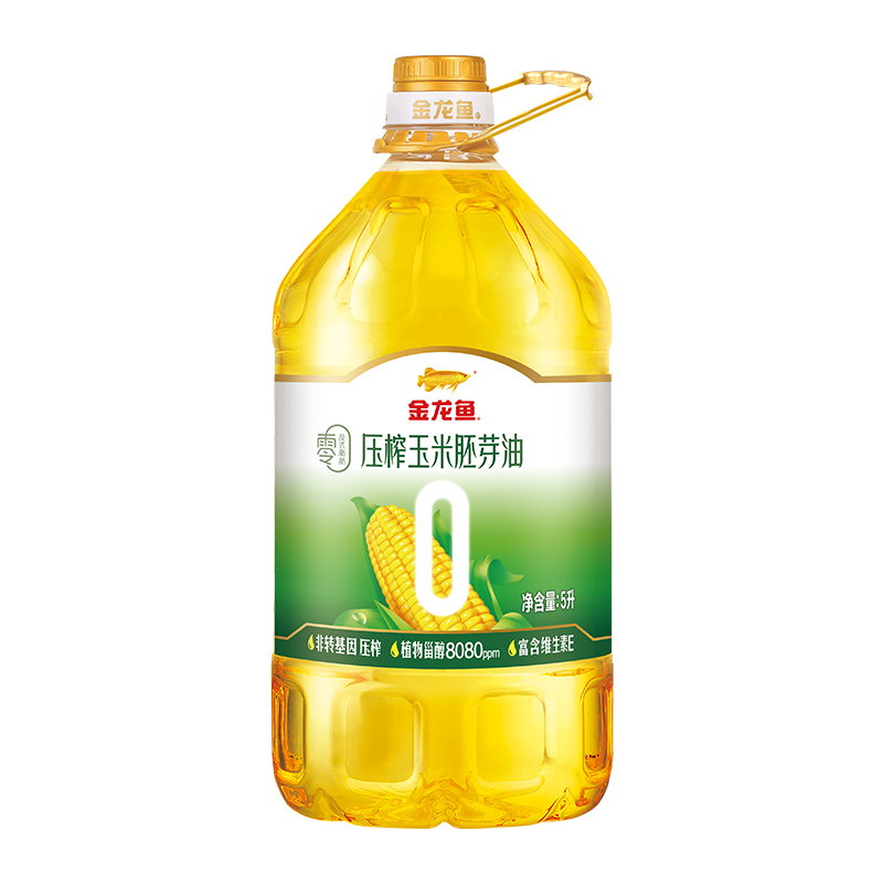 金龙鱼零反式脂肪压榨玉米胚芽油5L/桶压榨特级富含甾醇营养-图0