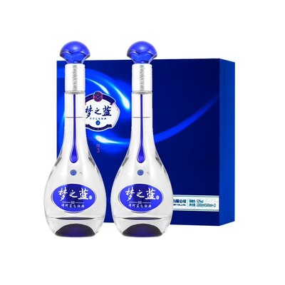 洋河梦之蓝M3-52度500ml*2瓶礼盒绵柔浓香型白酒官方自营