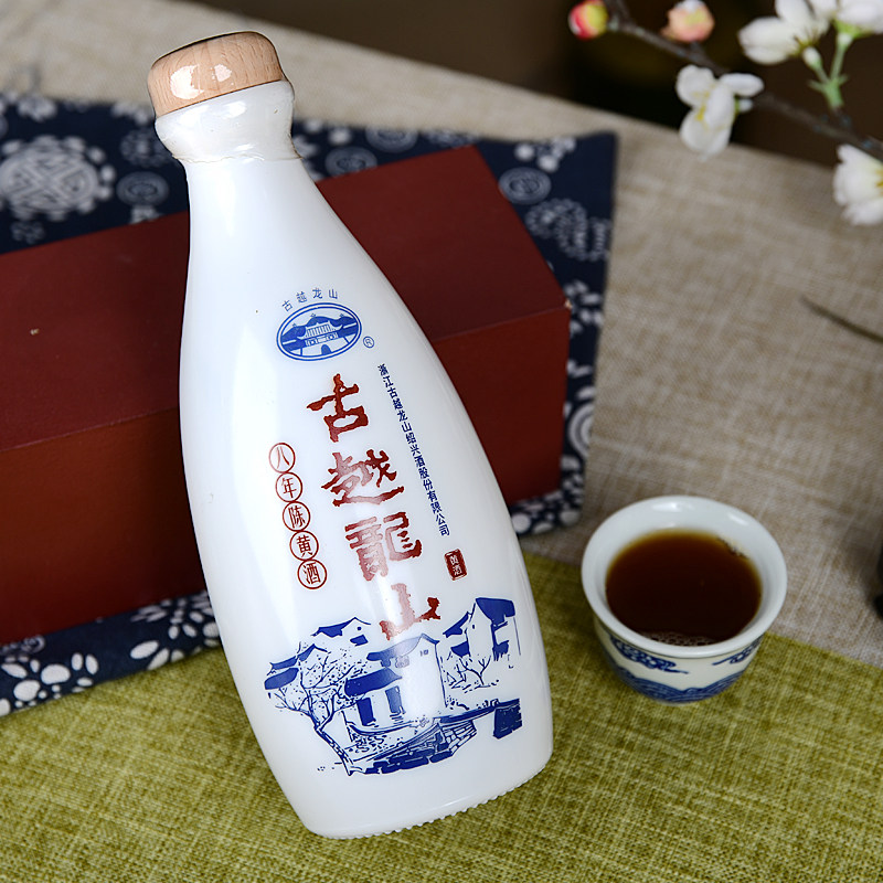 古越龙山绍兴黄酒布袋八年陈花雕酒半干型480ml*6瓶整箱装礼盒,淘宝优惠券,粉丝福利购,淘宝优惠卷