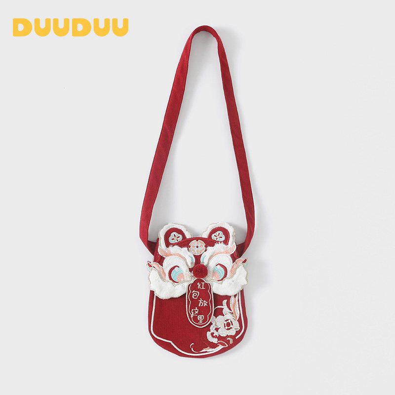 DUUDUU宝宝拜年包包新年醒狮红色红包包儿童过年零钱包婴儿压岁钱,淘宝优惠券,粉丝福利购,淘宝优惠卷