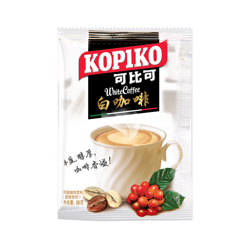 【进口】KOPIKO可比可三合一白咖啡提神30g*24条720g速溶咖啡