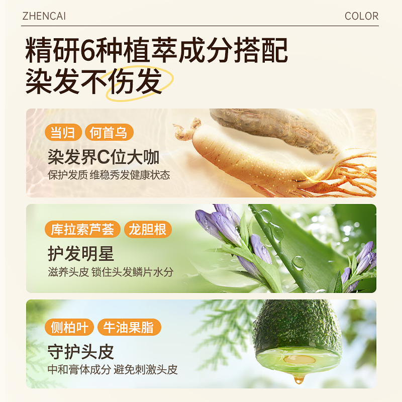 真彩榛果灰棕色染发膏植物纯自己在家染发剂免漂奶茶灰棕色天然女-图1