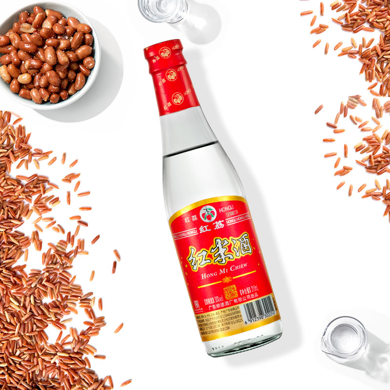 红荔牌广东低度白酒30度310ml红米酒清雅型自酿浸泡青梅果酒炒菜