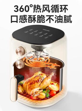 华凌空气炸锅低油酥脆独立双旋钮