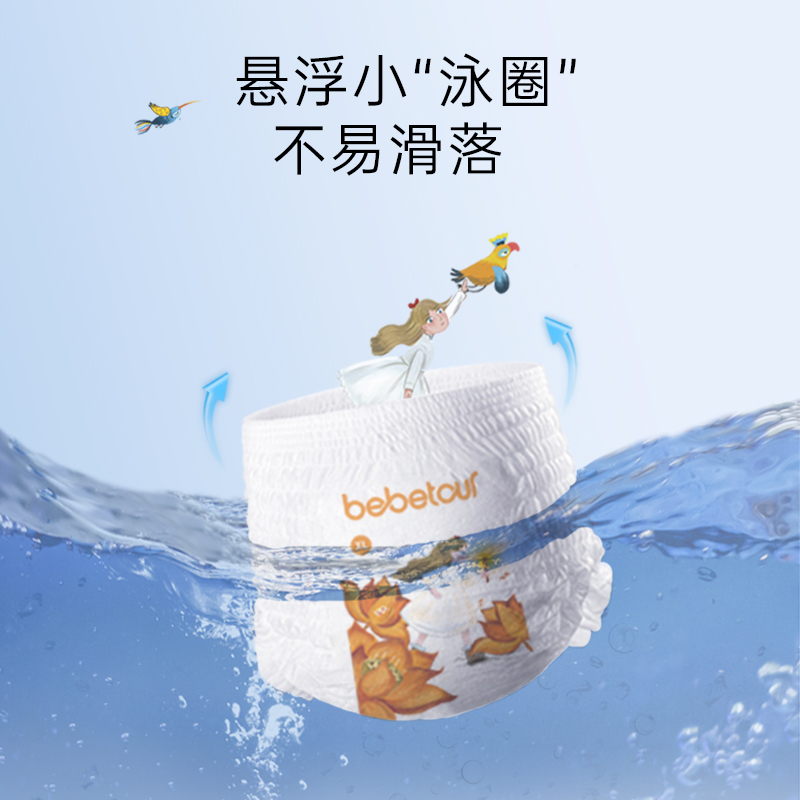 bebetour爱丽丝系列婴儿游泳用纸尿裤拉拉裤L XL XXL*1片 5片装 - 图2