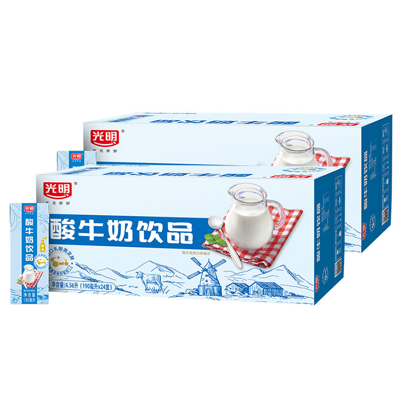 光明牌酸奶饮品饮料食品(原味)190ml*24盒*2箱酸牛奶 - 图3