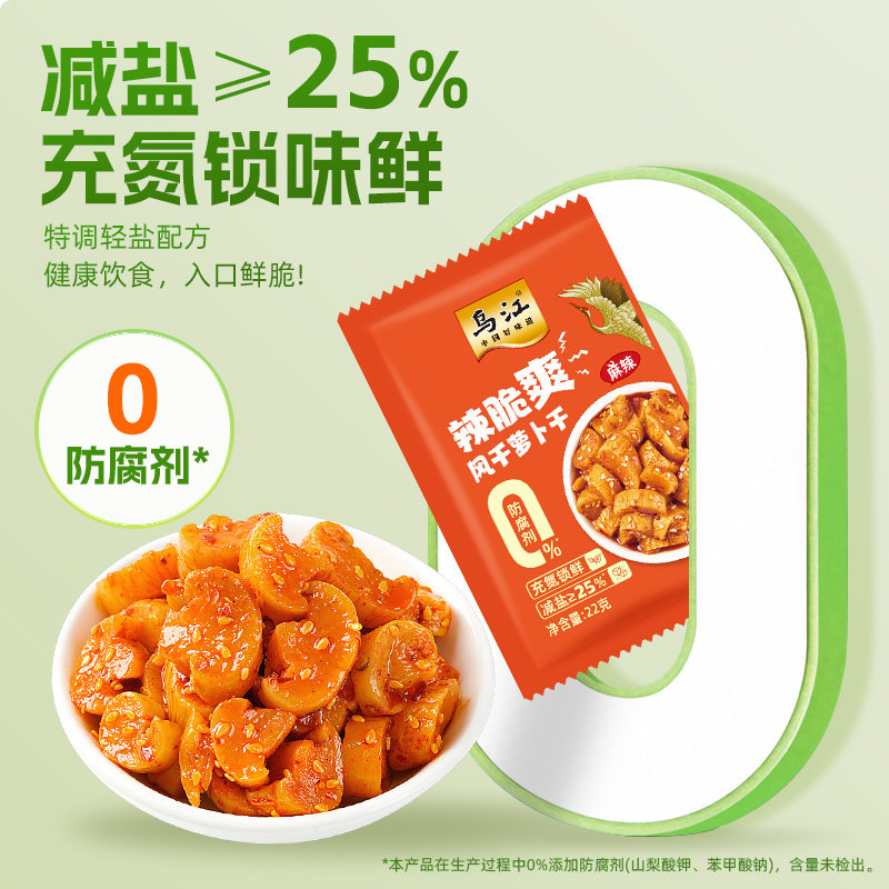 乌江辣脆爽风干萝卜干22g*12袋麻辣早餐榨菜酱菜咸菜泡菜下饭菜,淘宝优惠券,粉丝福利购,淘宝优惠卷