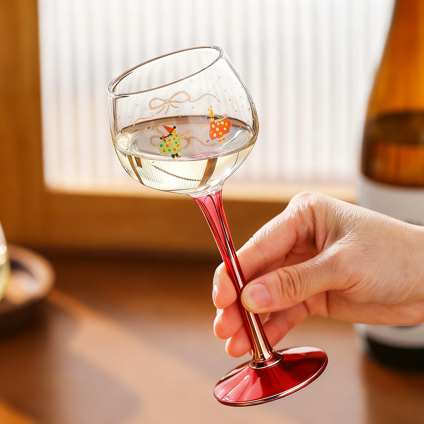 川岛屋水晶玻璃高脚杯红酒杯家用女生高颜值设计感葡萄酒甜酒杯子,淘宝优惠券,粉丝福利购,淘宝优惠卷