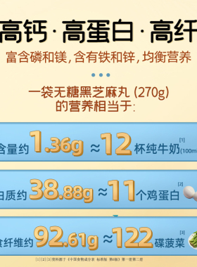 老金磨方黑芝麻丸无糖食品270g