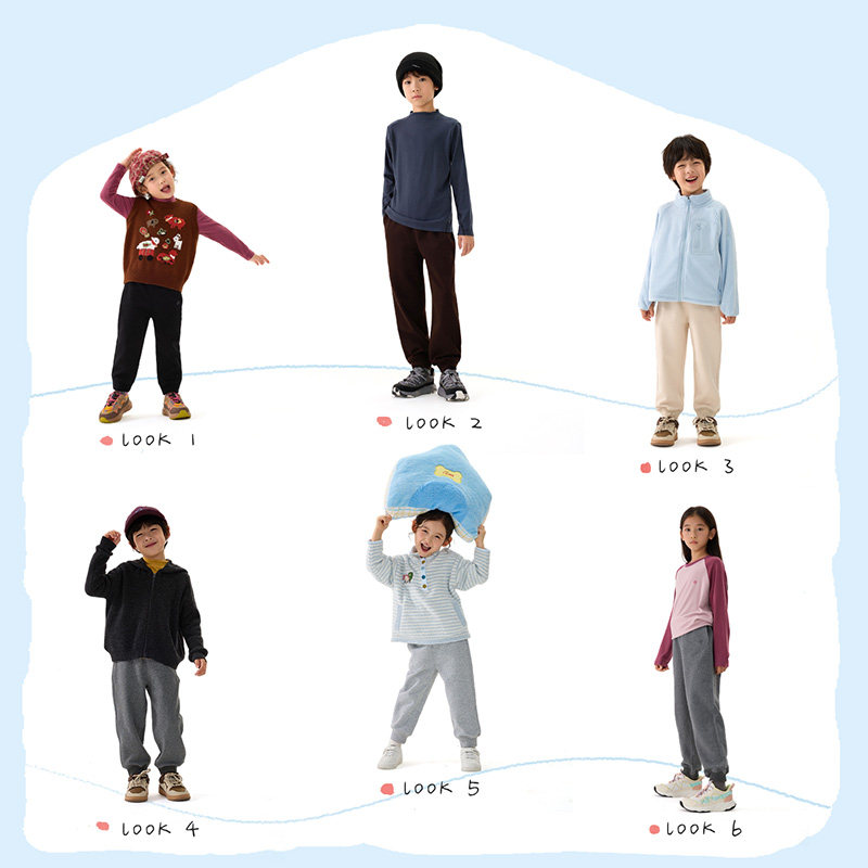 Q21儿童校服裤束脚男女童纯色运动长裤春秋