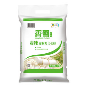 香雪麦纯富强粉5kg中筋面粉5kg×1袋面条食用饺子包子馒头面粉