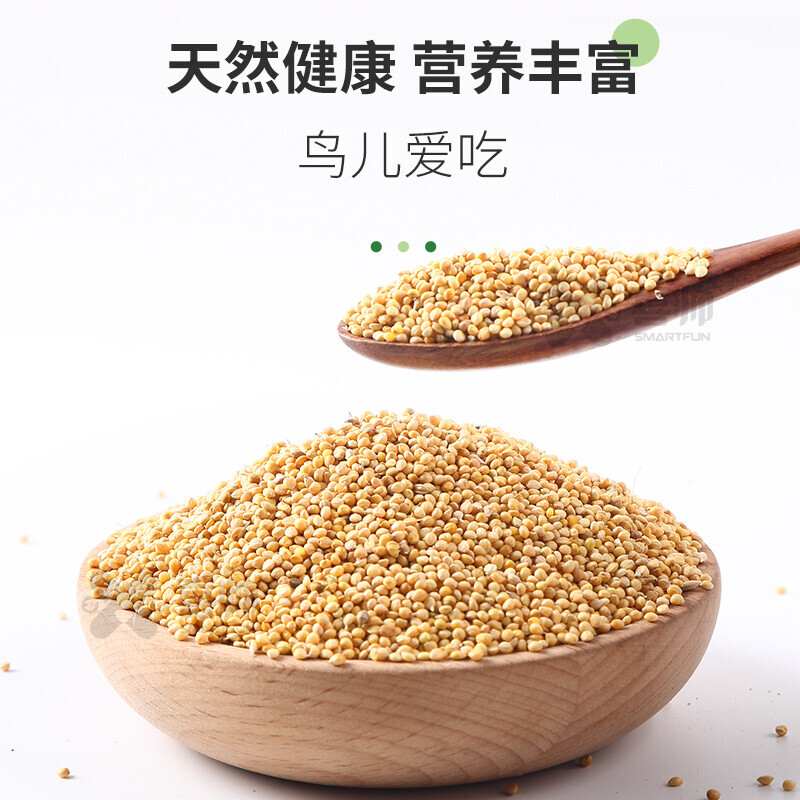 R&M带壳谷子鸟粮850g中小型鹦鹉饲料虎皮玄凤牡丹鸟食约1200ml_虎窝淘