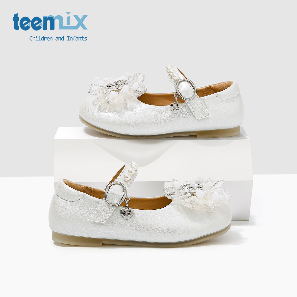 天美意儿童鞋2025年秋冬季新款玛丽珍女宝鞋中大童珍珠公主鞋平底,淘宝优惠券,粉丝福利购,淘宝优惠卷