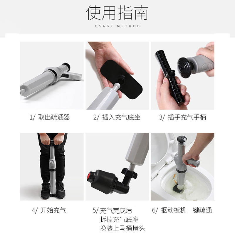 Edo马桶疏通器下水道疏通器通马桶专用工具厕所管道堵塞一炮通-图1