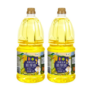 中粮初萃食用油玉米胚芽油1.8L*2瓶非转基因压榨