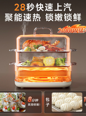 小熊304不锈钢电蒸锅多功能快速
