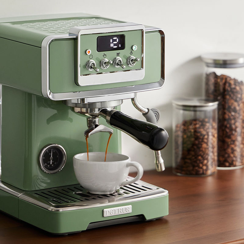 柏翠PE3828复古小绿PRO意式咖啡机全半自动小型一体家用海盐小方 - 图2