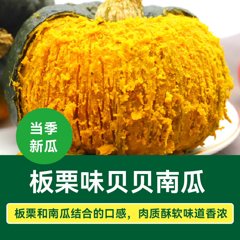 绿行者山东贝贝南瓜板栗南瓜2.5kg/箱粉糯香甜 - 图0