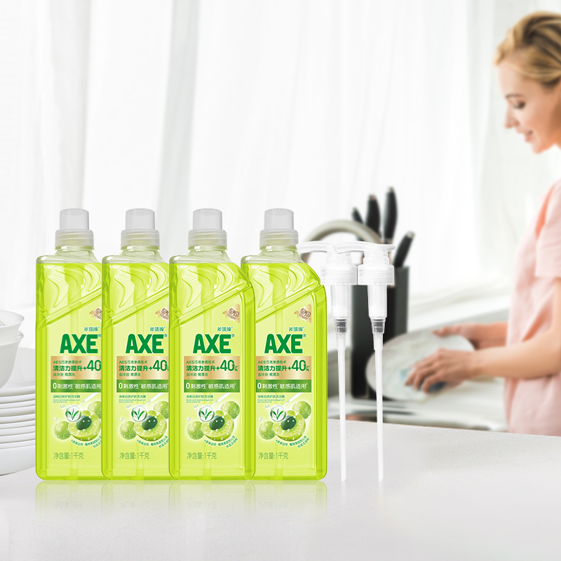 AXE/斧头牌油柑白茶护肤洗洁精1kgx4茶香淡雅家庭装 - 图1