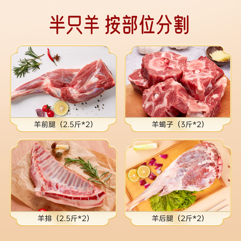 苏状元羊肉新鲜现杀20斤内蒙羔羊肋排羊蝎子羊后腿火锅食材礼盒 - 图1