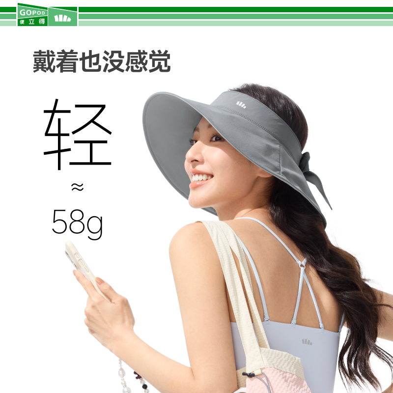 <span>白菜！</span>BENEUNDER 蕉下 原紗透氣空頂防曬漁夫帽 GP741