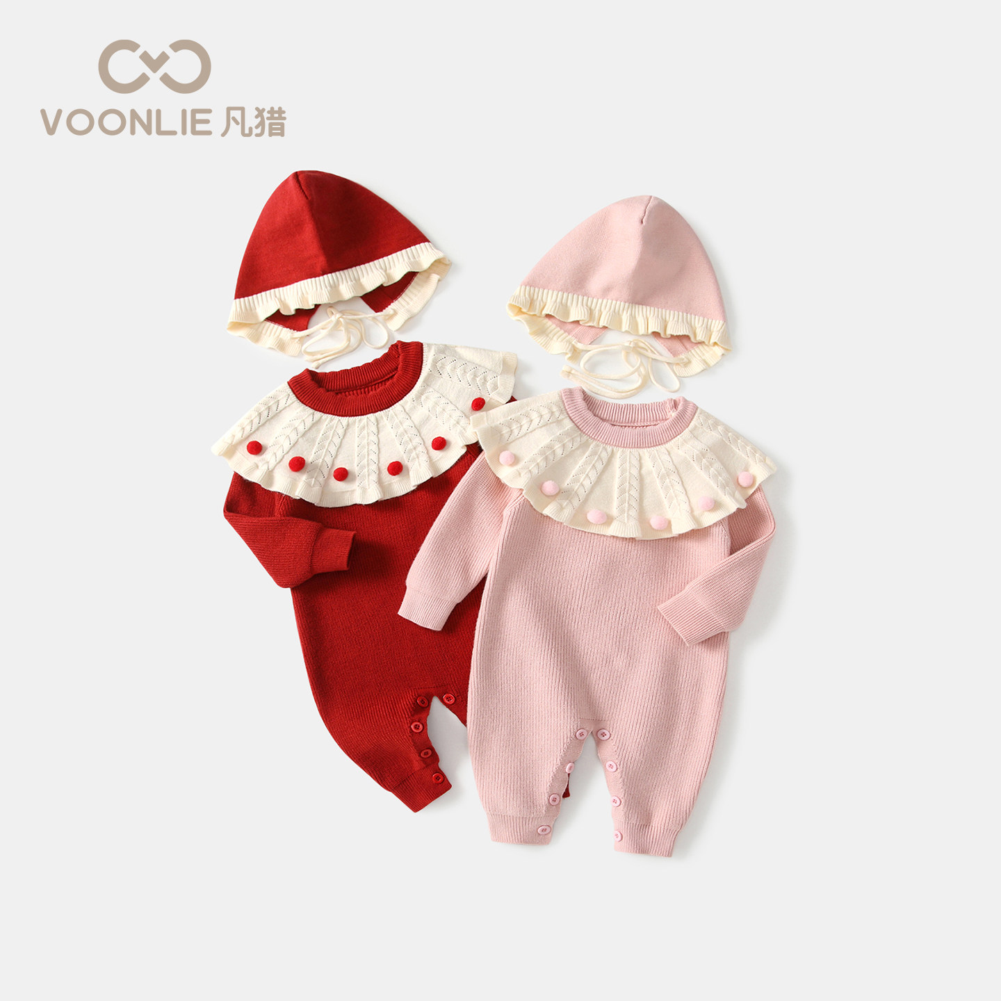 凡猎婴儿衣服秋装新生女宝宝连体衣针织毛衣公主满月百天哈衣春秋,淘宝优惠券,粉丝福利购,淘宝优惠卷