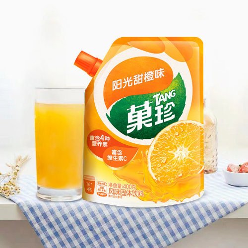 菓珍果珍果汁粉补充维VC甜橙味冲饮夏日饮品固体饮料400g-图2