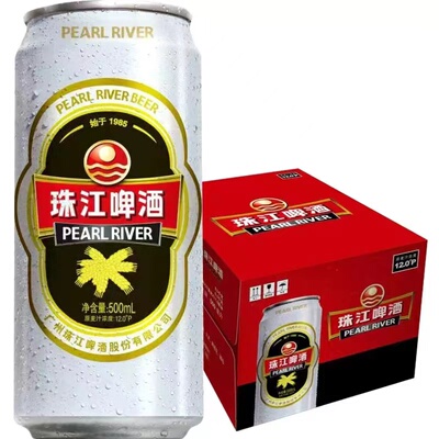 珠江啤酒经典够味500ml*12罐