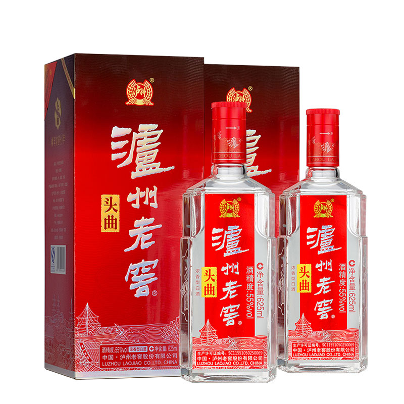 泸州老窖白酒头曲55度625ml*2瓶浓香纯粮酒