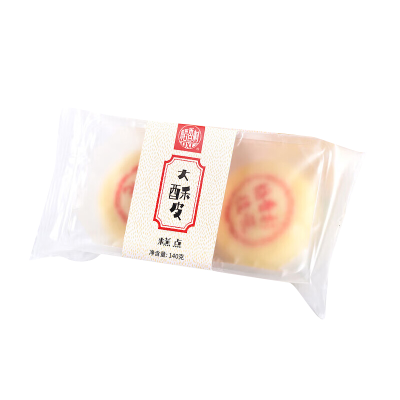 稻香村玫瑰五仁鲜花饼酥皮140g传统特产饼干