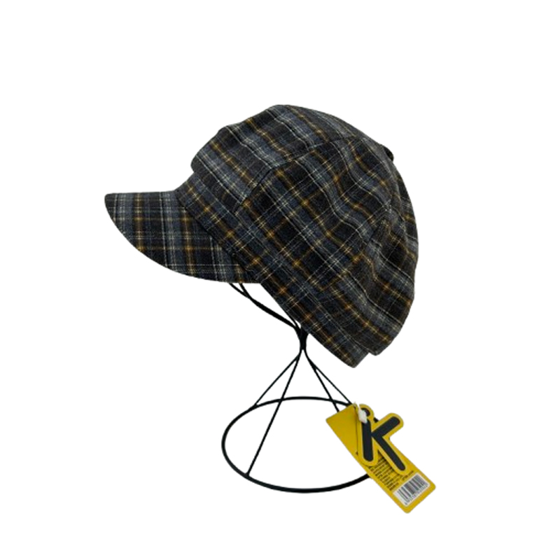 KKV复古格纹贝雷帽秋冬复古文艺百搭时尚显脸小画家帽子八角帽潮 - 图2