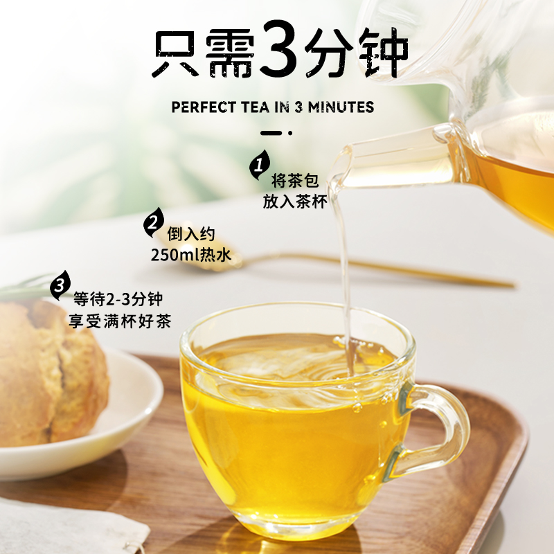 Lipton/立顿绿茶50包商务招待袋泡茶100g/盒办公室提神下午茶奶茶-图2