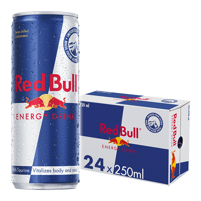 进口奥地利RedBull/红牛牌牛磺酸B族维生素功能性饮料整箱24罐装