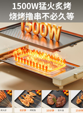 九阳家用多功能铁板烧电烤盘