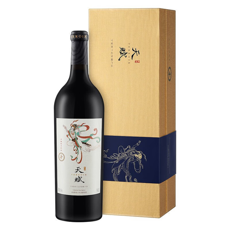 中粮长城天赋航天纪念版赤霞珠干红葡萄酒1L单瓶礼盒装 - 图0