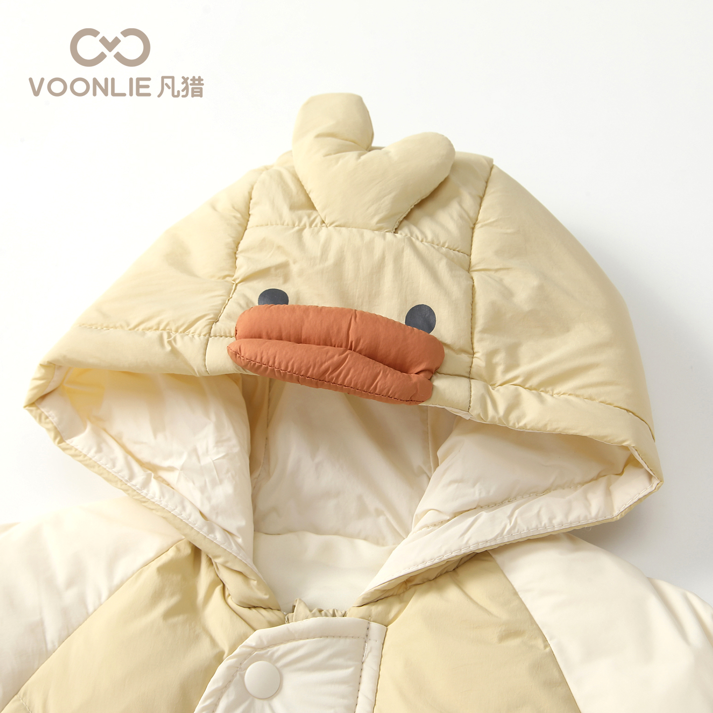 婴儿衣服冬装新生儿男女宝宝连帽羽绒连体衣满月保暖外出哈衣爬服 - 图2