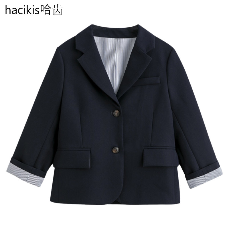 哈齿童装春秋藏青色西装男童女童上衣学院风儿童正装西服外套大童,淘宝优惠券,粉丝福利购,淘宝优惠卷