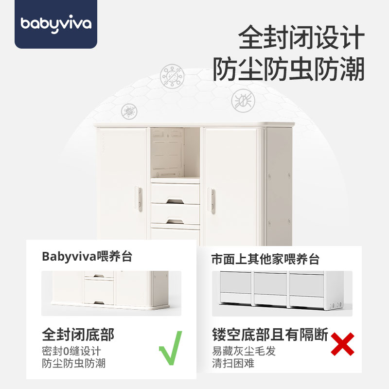 The babyviva feeding table is thick and durable with four-season storage
