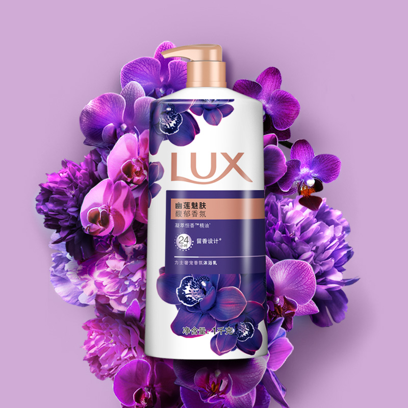 LUX 力士 持久留香精油香氛沐浴露（幽莲魅肤）1kg+350g 2套