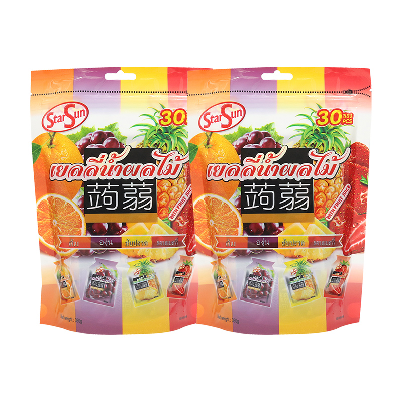 【进口】StarSun综合果味可吸式果冻390g*2袋网红零食 - 图0
