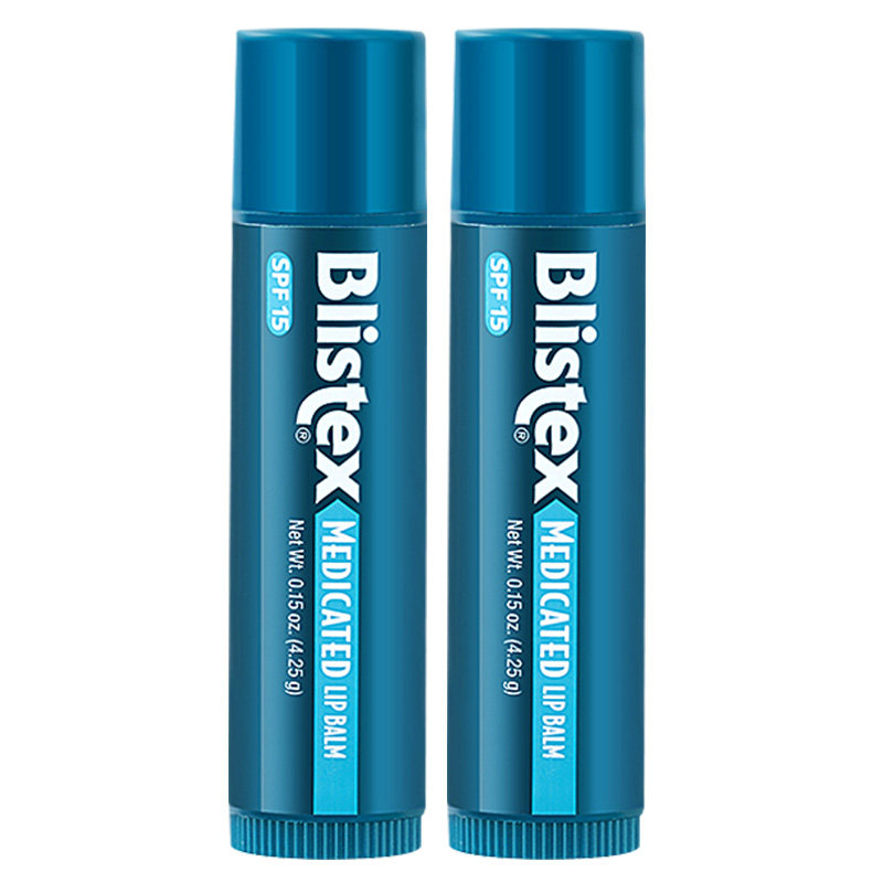 Blistex/百蕾适小蓝管润唇膏防晒SPF15薄荷味唇膏2支
