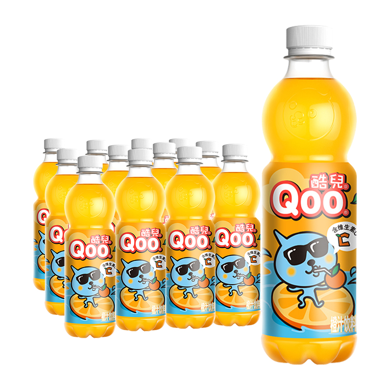 可口可乐 美汁源 酷儿 Qoo果味/果汁饮料橙汁饮料450ml*12瓶整箱 - 图0