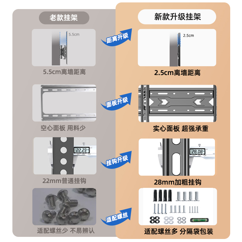 万能电视机挂架通用壁挂墙支架适用于小米索尼TCL创维海信6575寸 - 图3