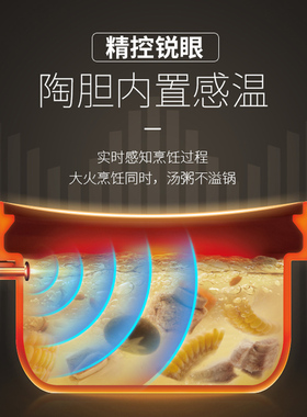 苏泊尔5L陶瓷电炖锅微压焖炖