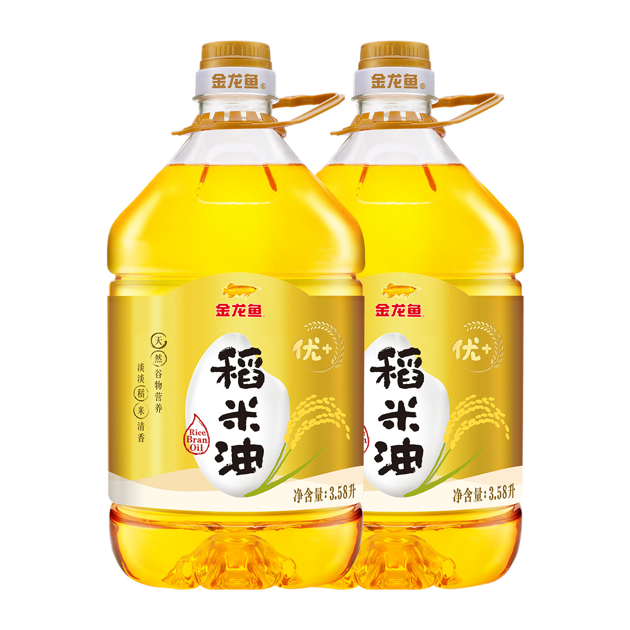 金龙鱼优+稻米油3.58L*2桶富含谷维素 植物甾醇米糠油食用油 - 图0