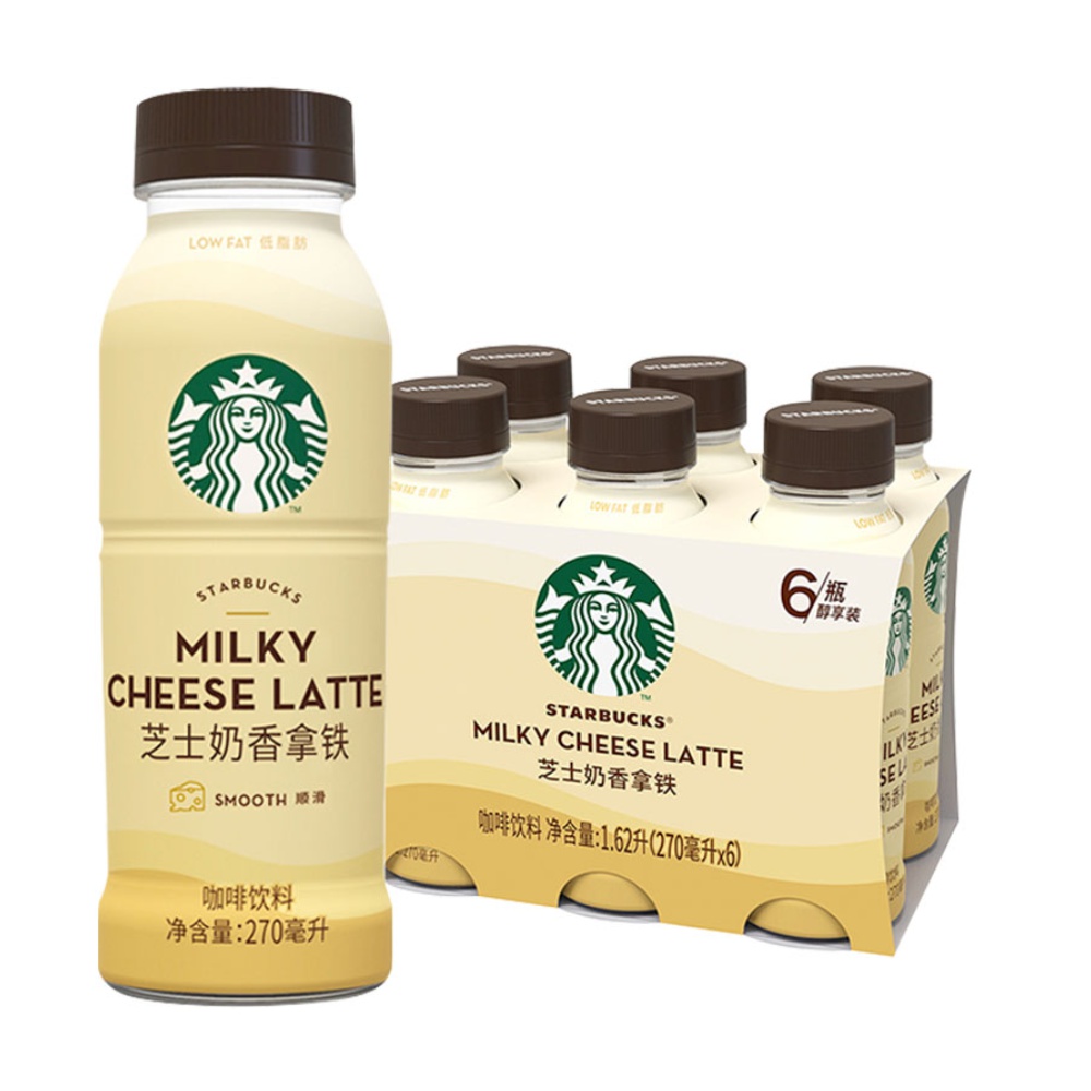 Starbucks/星巴克星选芝士奶香拿铁咖啡270ml*6瓶低脂瓶装饮料