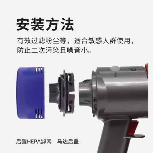 康净之芯适配戴森吸尘器V7V8配件V6马达外壳前后置滤网芯盖子后盖 - 图0