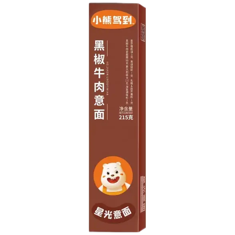 小熊驾到黑椒牛肉意面1盒儿童意大利面方便面速食意粉通心粉 - 图0