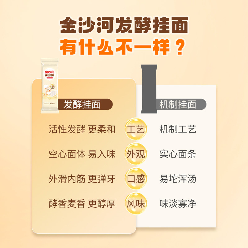 金沙河挂面发酵空心面条100g*10袋空心发酵易消化易入味