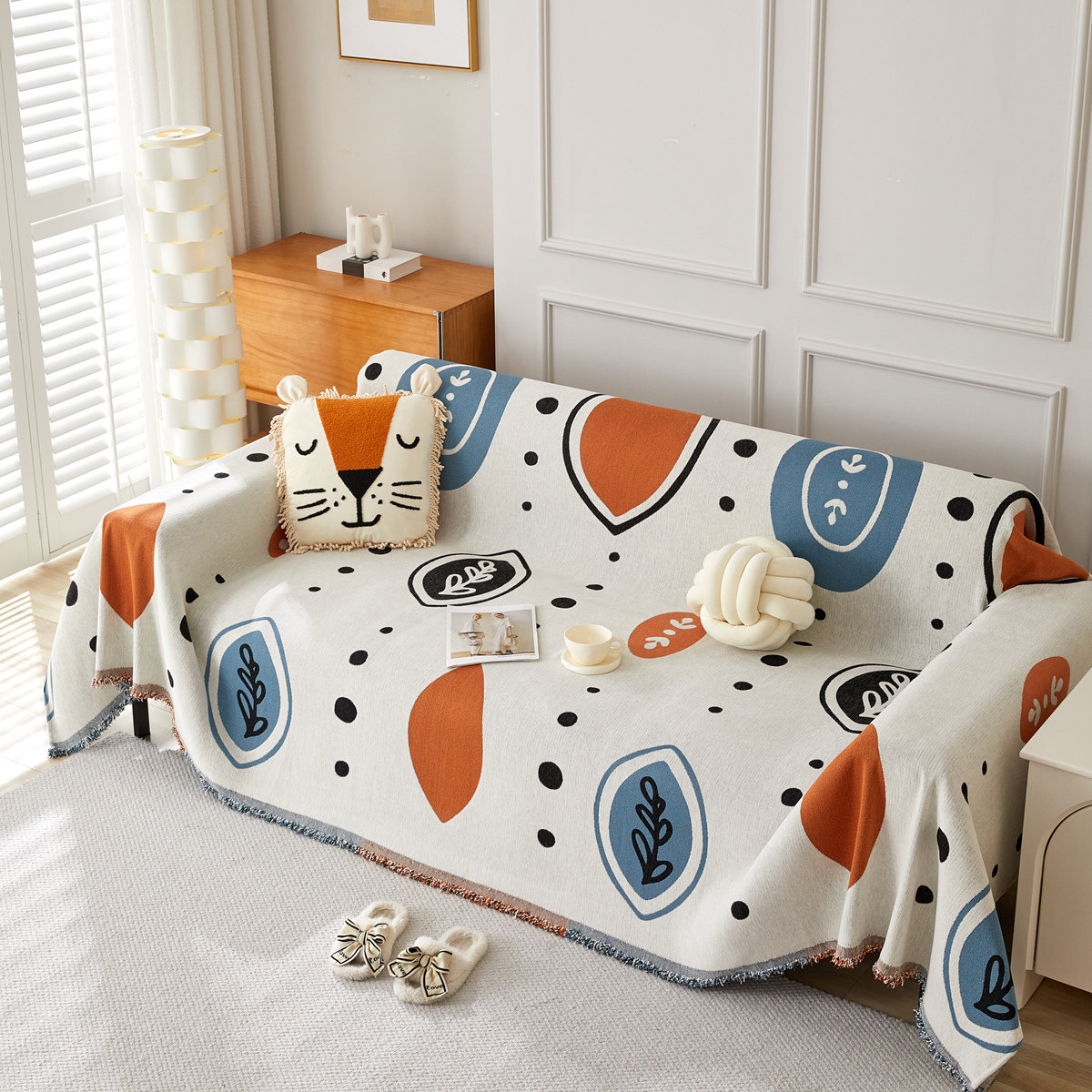 洁丽雅2025新款四季通用沙发套罩盖套罩ins风防滑坐垫盖毯高级感,淘宝优惠券,粉丝福利购,淘宝优惠卷